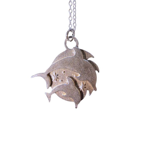 Gemini Dolphins Zodiac Pendant