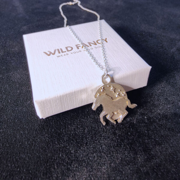 a necklace on a chain horse